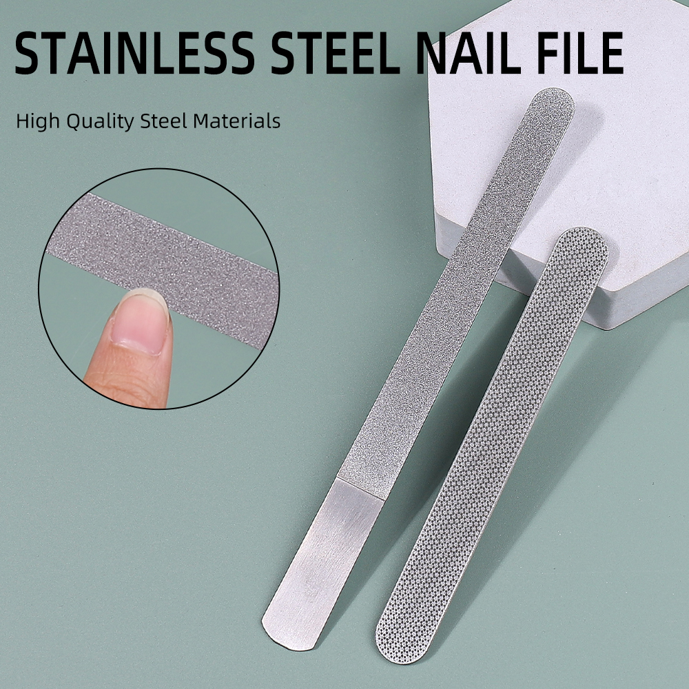 Nail File Titanium - Diamond Nail File Stainless Steel Double