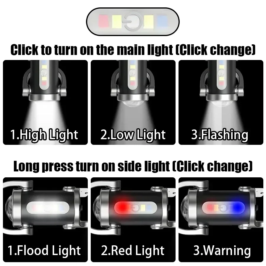 Keychain Flashlight - Mini LED COB Keychain Flashlight USB