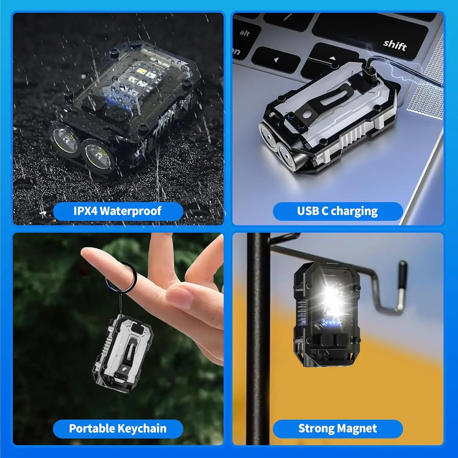Clip-On Flashlight Rechargeabl - Keychain Flashlight recensie en prijs