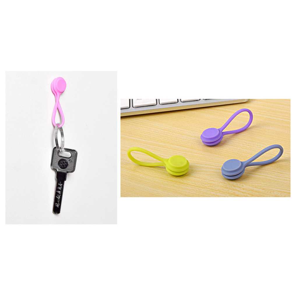 10Pcs Silicone Magnetic Earpho - Cable Winder Keychain recensie en prijs