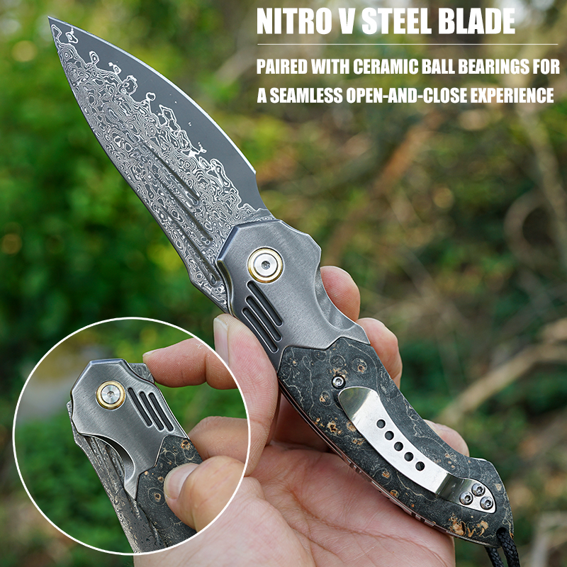 VNLA Handmade Damascus Steel P - Edc Carry Pocket Knife recensie en prijs