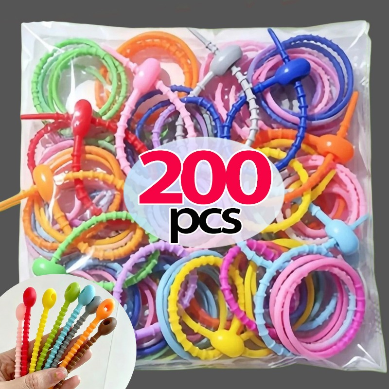 10/200Pcs Silicone Cable Ties  - Cable Winder Keychain recensie en prijs