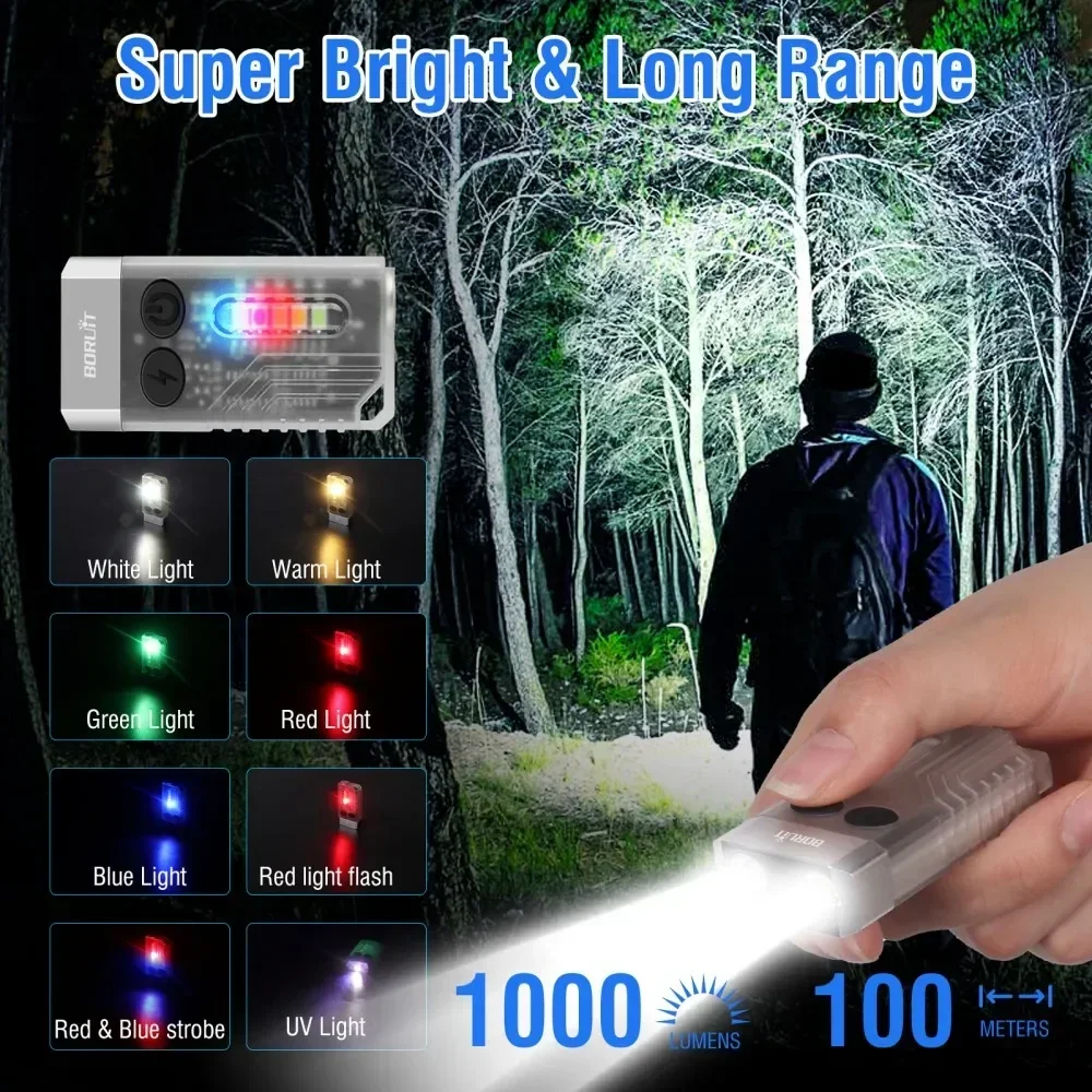BORUiT V10 Keychain UV LED EDC - Keychain Flashlight recensie en prijs