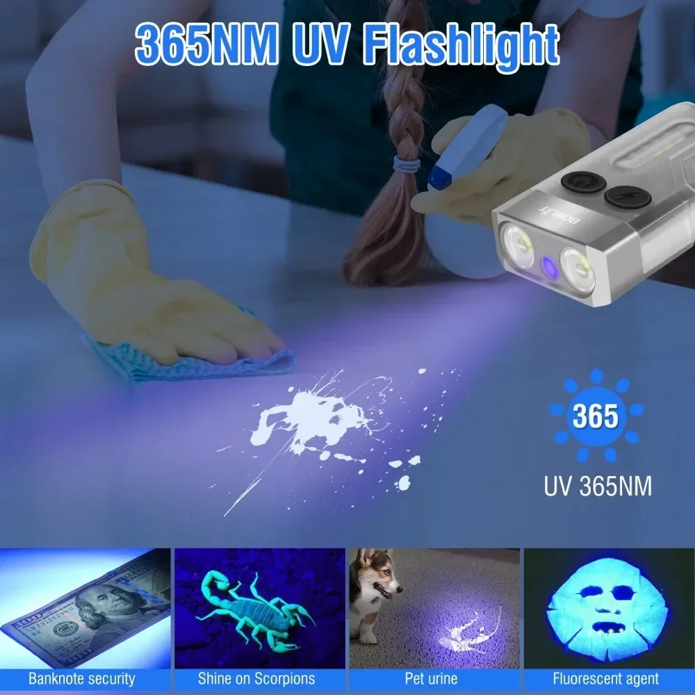 BORUiT V10 Keychain UV LED EDC - Keychain Flashlight recensie en prijs